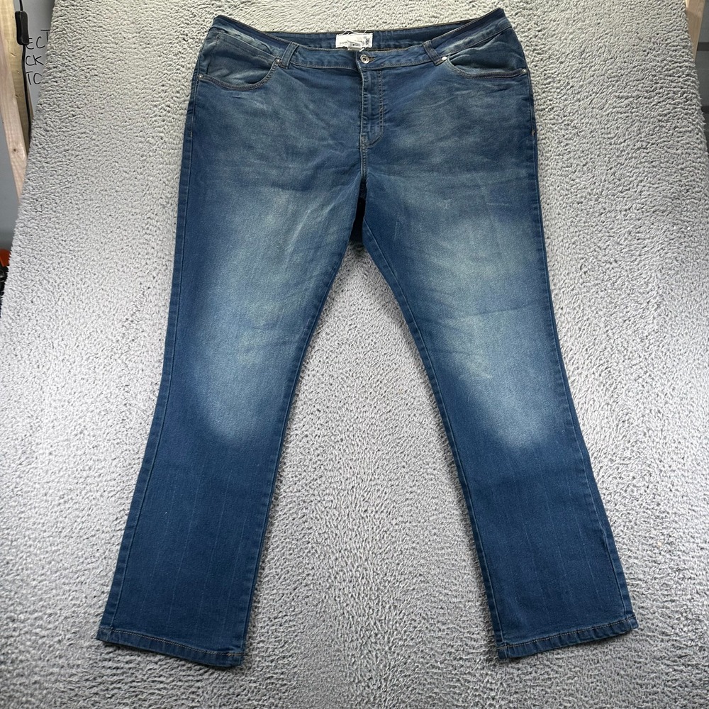 Paper‎ Denim & Cloth Jeans Men's 45x32 Blue Cotton Denim Straight Faded Stretch